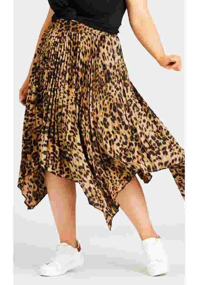 Pleated Print Skirt image number 0