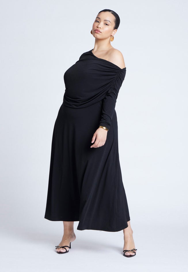 Knit Shirred Dress image number 1