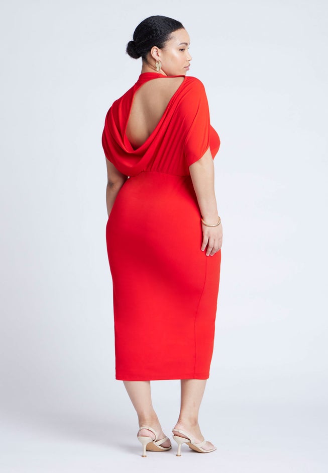 Cutout Back Midi Dress image number 3