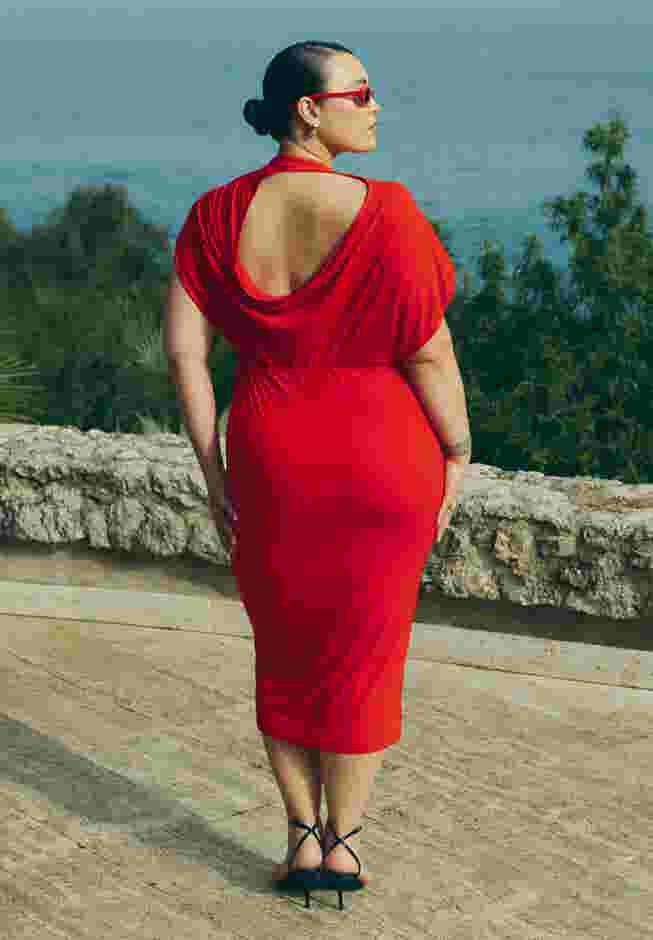 Cutout Back Midi Dress image number 0