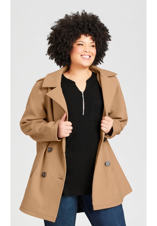 Faux Wool Peacoat image number 3