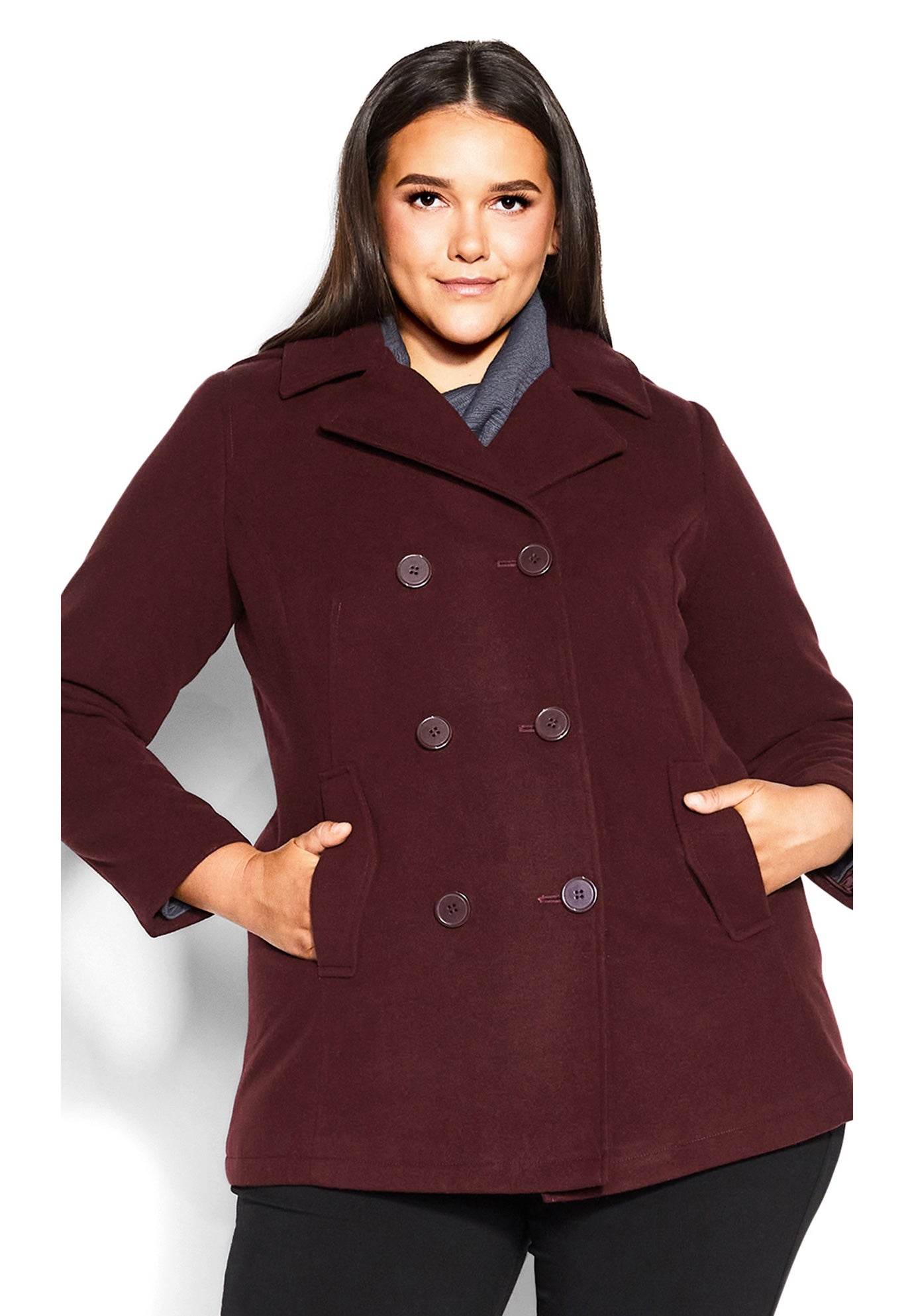 Faux Wool Peacoat image number 0