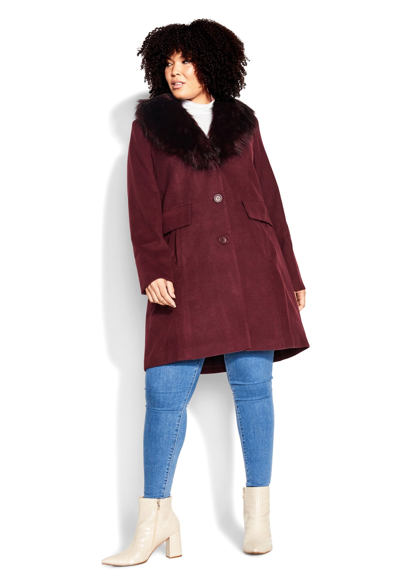 Faux Wool Long Coat image number 3