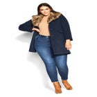 Faux Wool Long Coat image number null