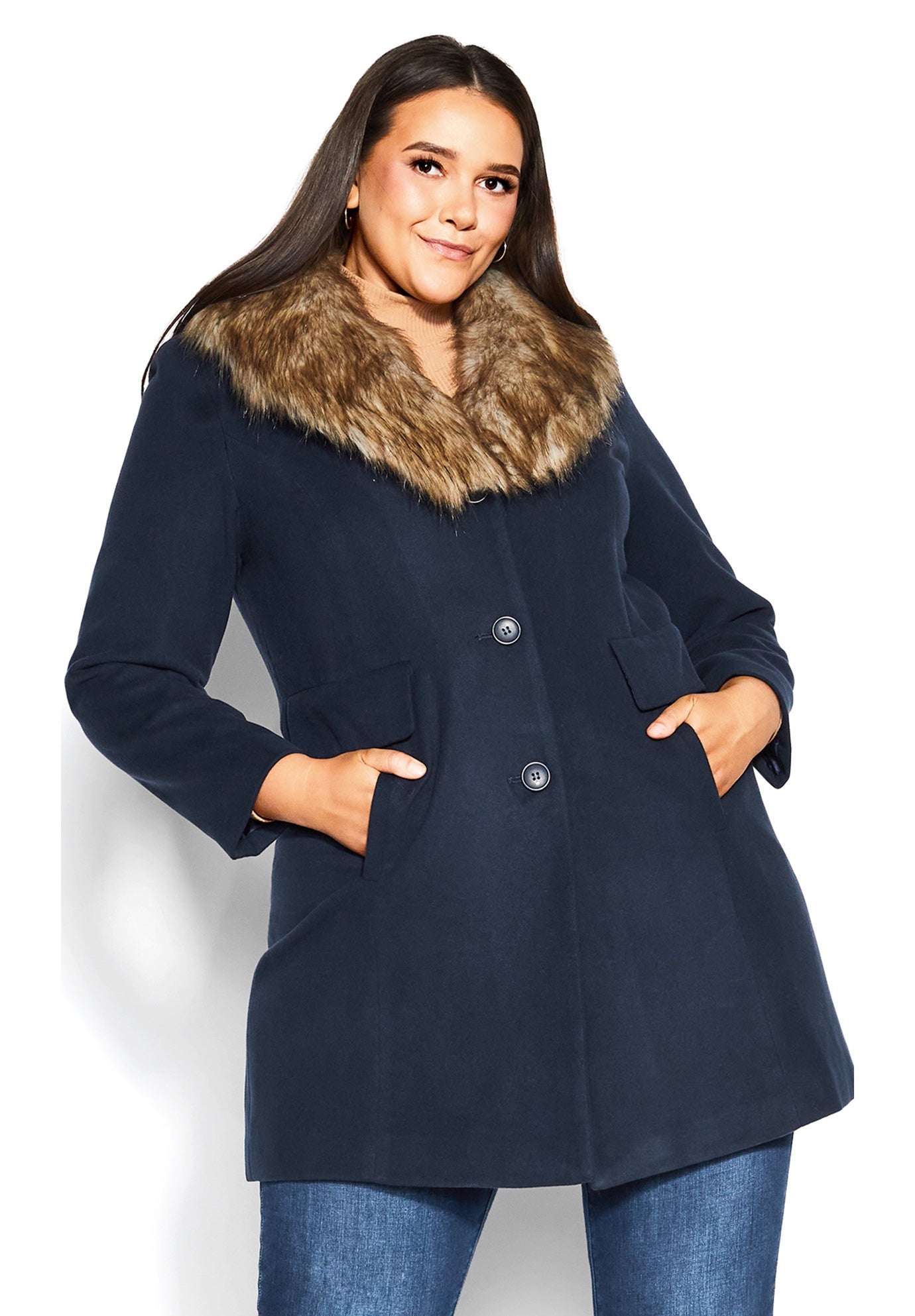 Faux Wool Long Coat image number 0