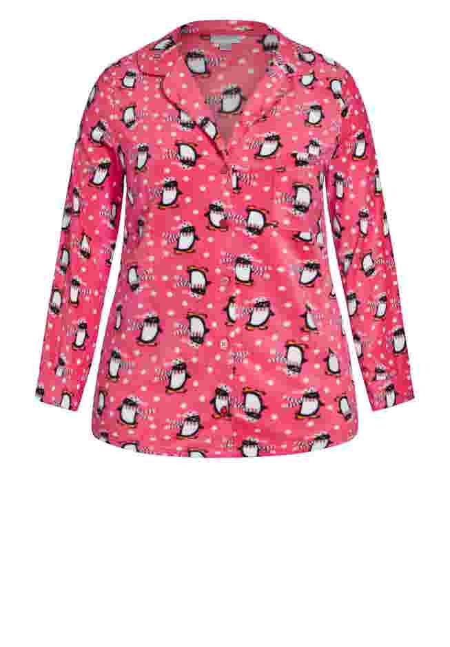 Penguin Button Fleece Sleep Top image number 2