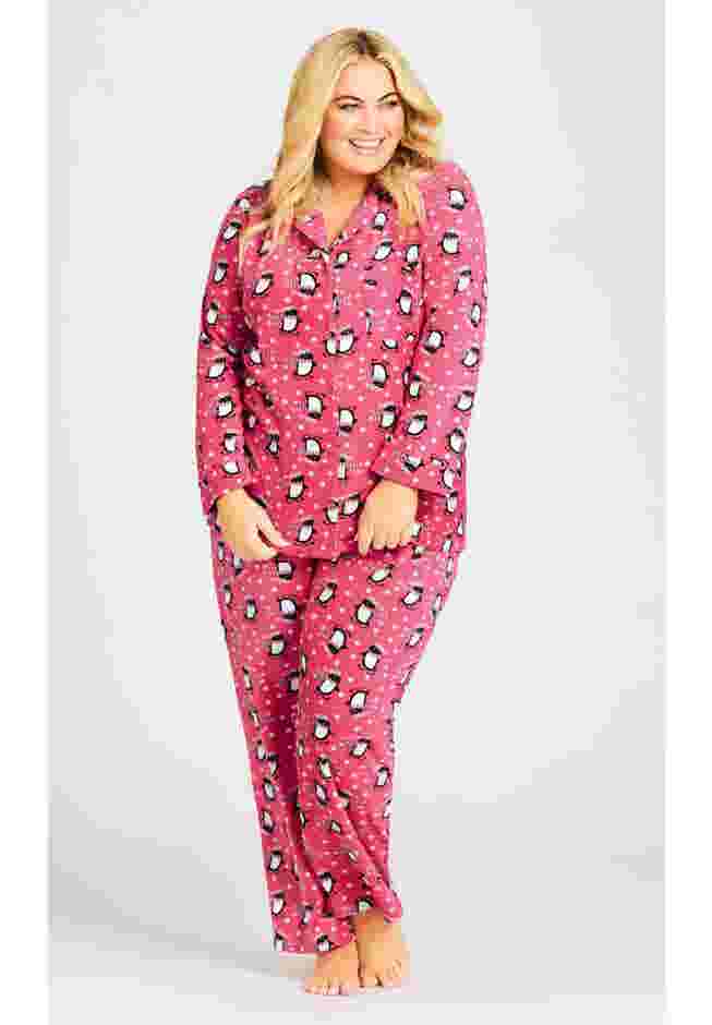 Penguin Button Fleece Sleep Top image number 3