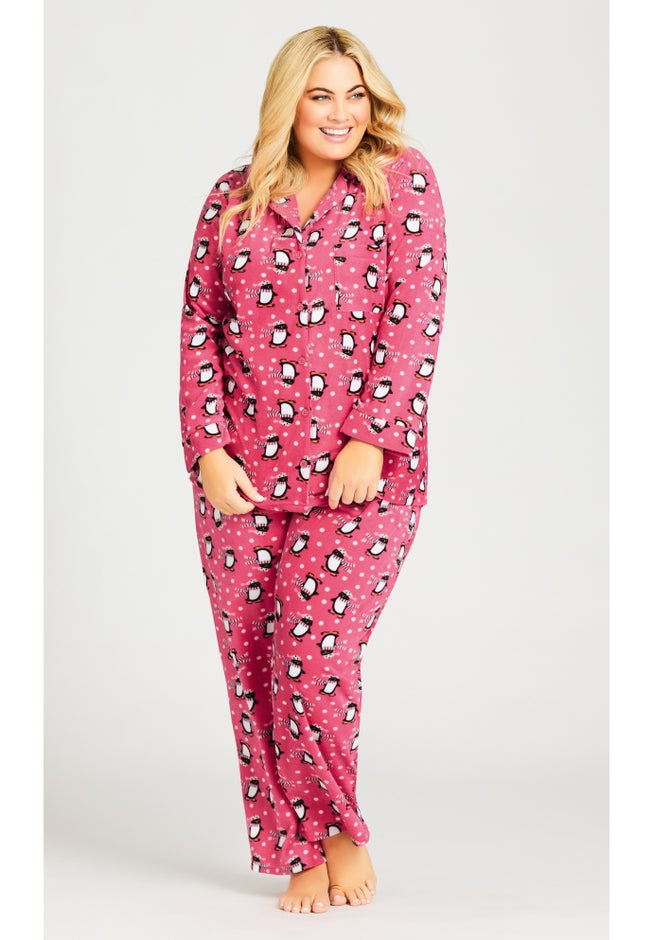 Penguin Button Fleece Sleep Top image number null