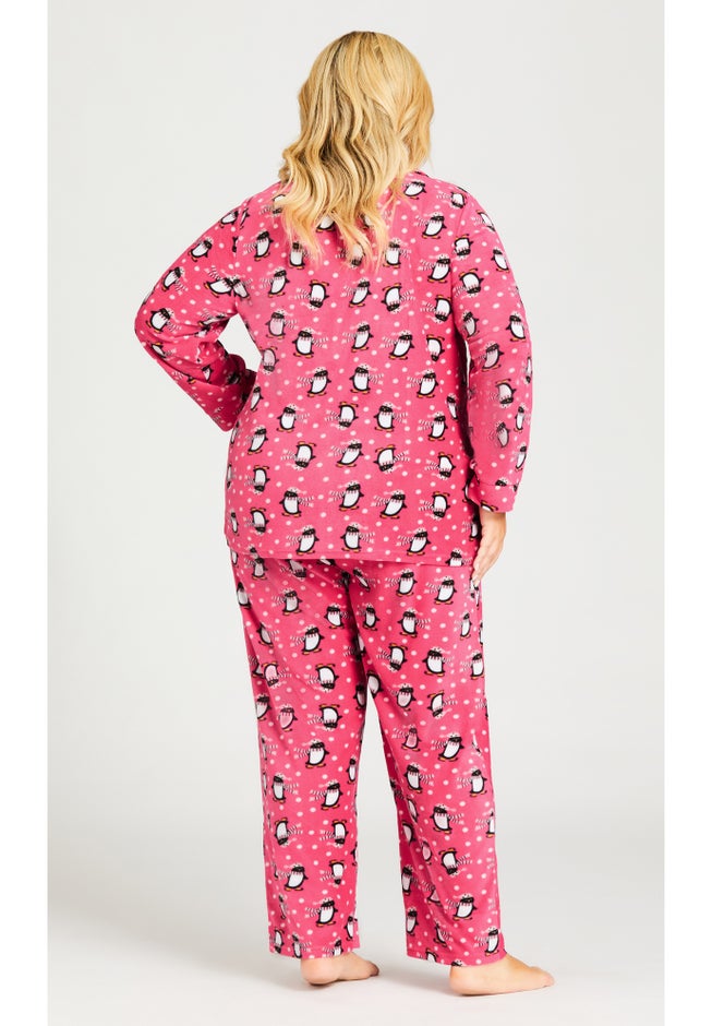 Penguin Button Fleece Sleep Top image number null