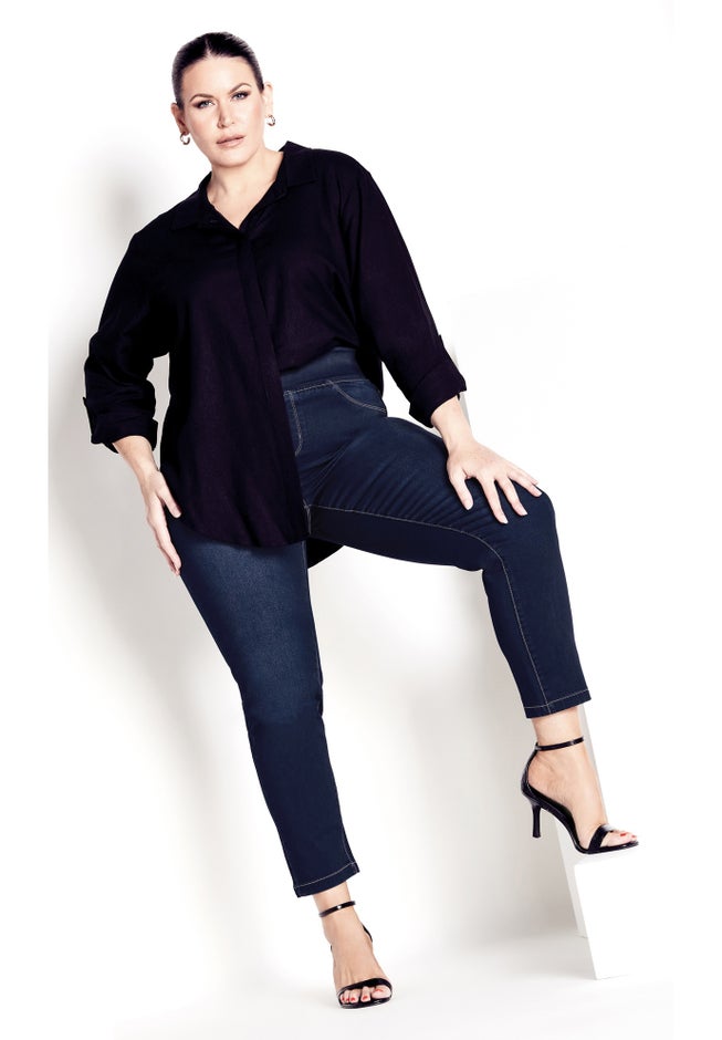 Butter Denim Pull-On High Rise Jean image number 3