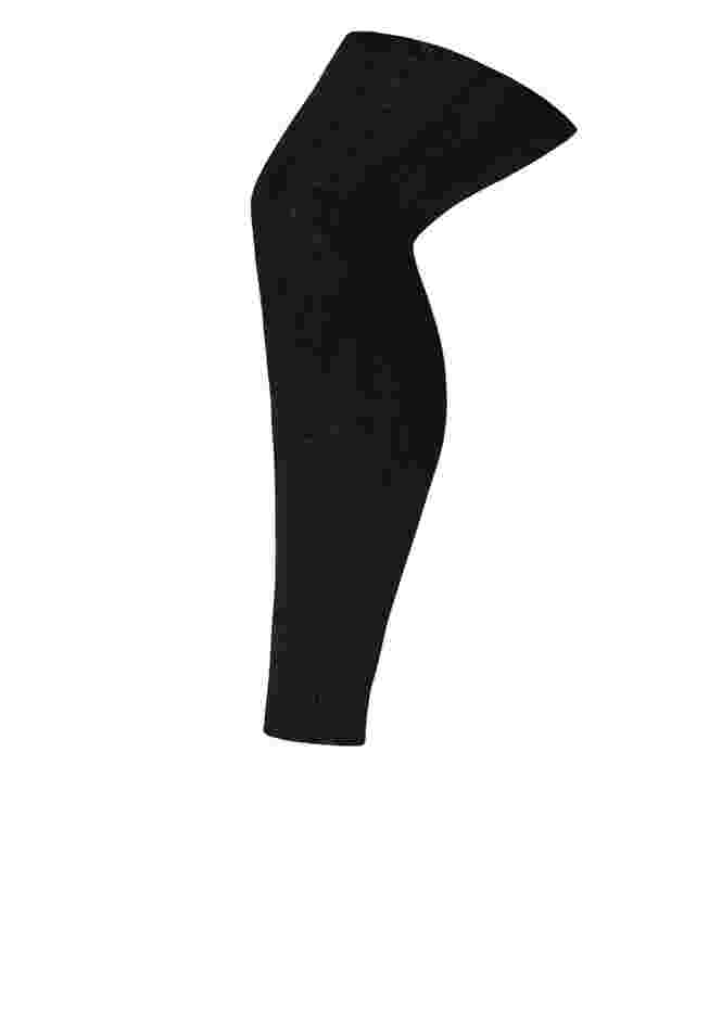 Plush Lined Cable Knit Footless Leggings image number 0