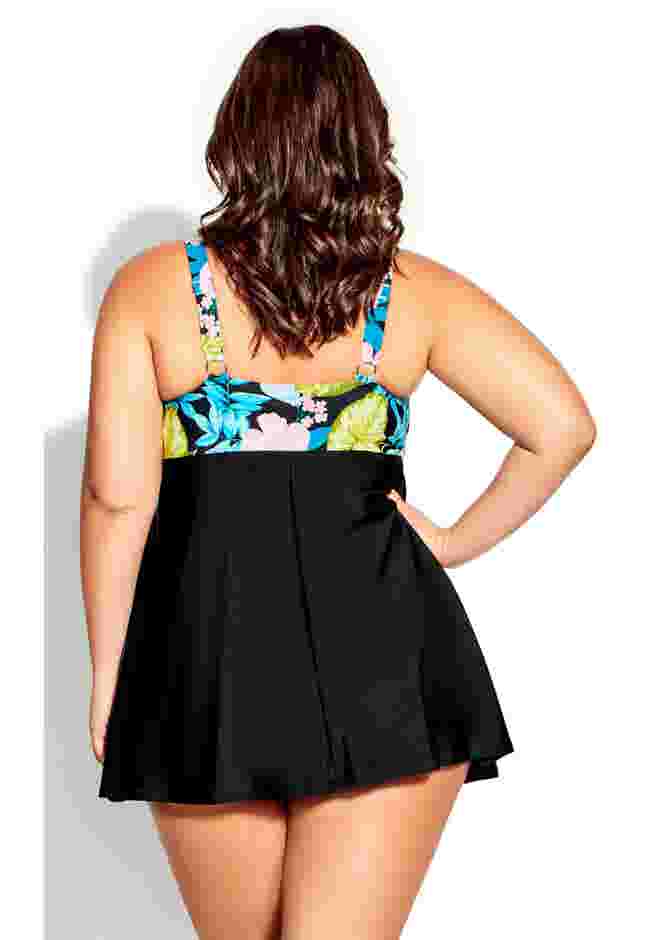 Empire Print Swim Dress image number 1