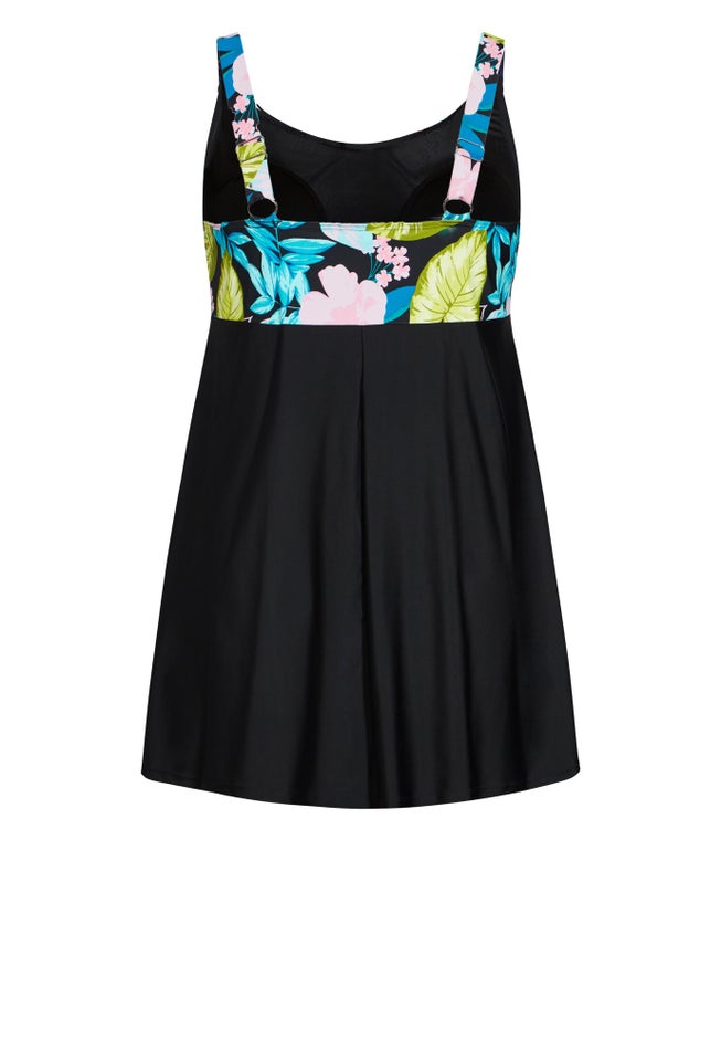 Empire Print Swim Dress image number null