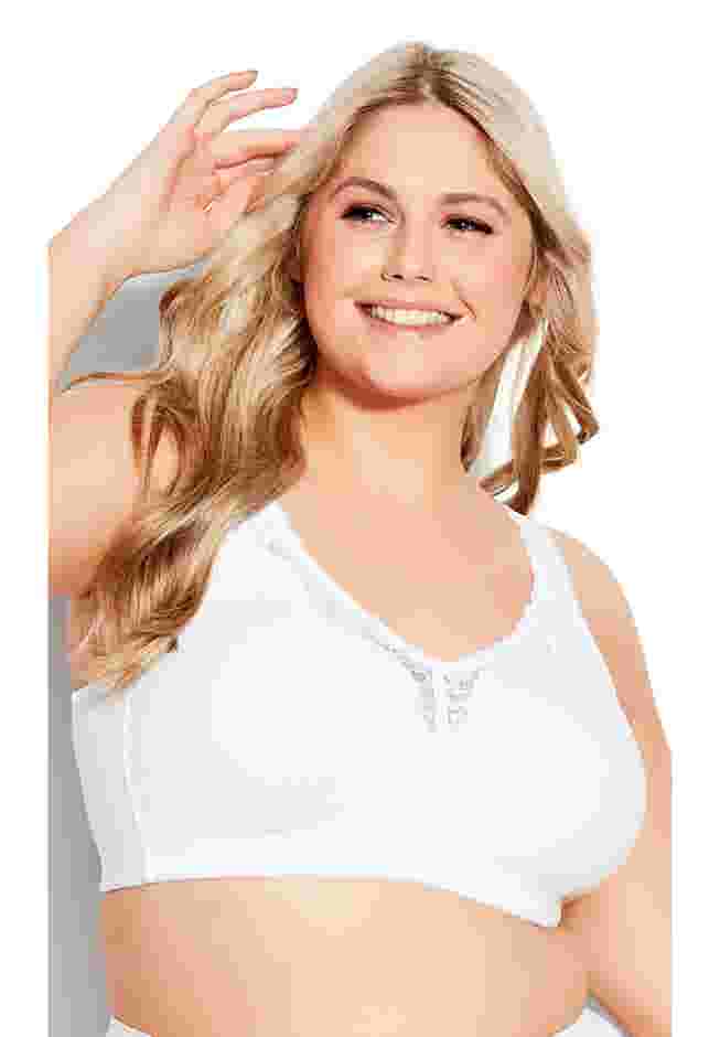 Comfort Cotton Wire Free Lace Bra image number 0