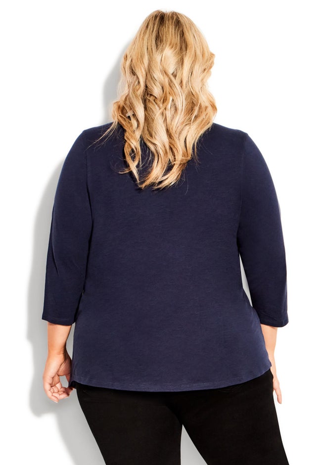 Notch Neck Plain Tee image number 1