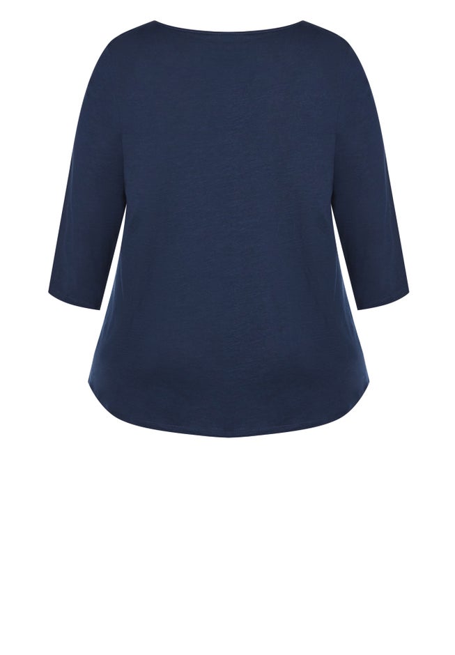 Notch Neck Plain Tee image number null