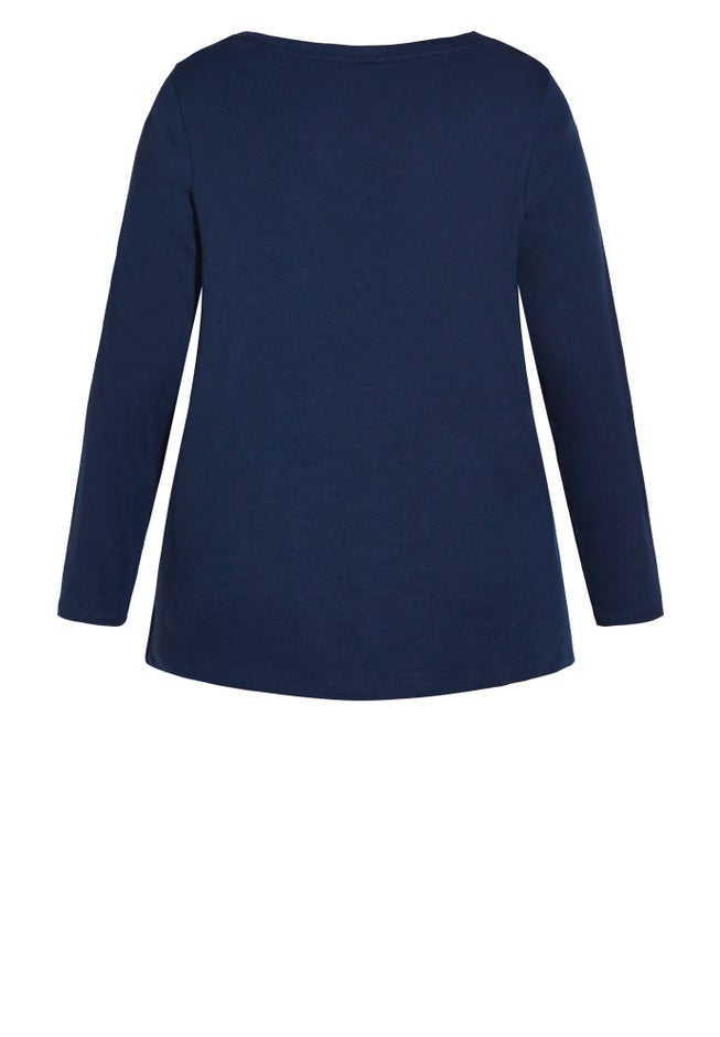 V-Neck Essential Long Sleeve Tee image number 5