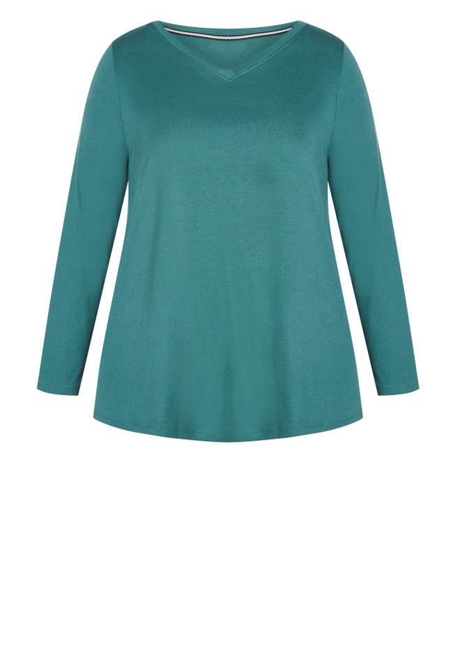 V-Neck Essential Long Sleeve Tee image number 2