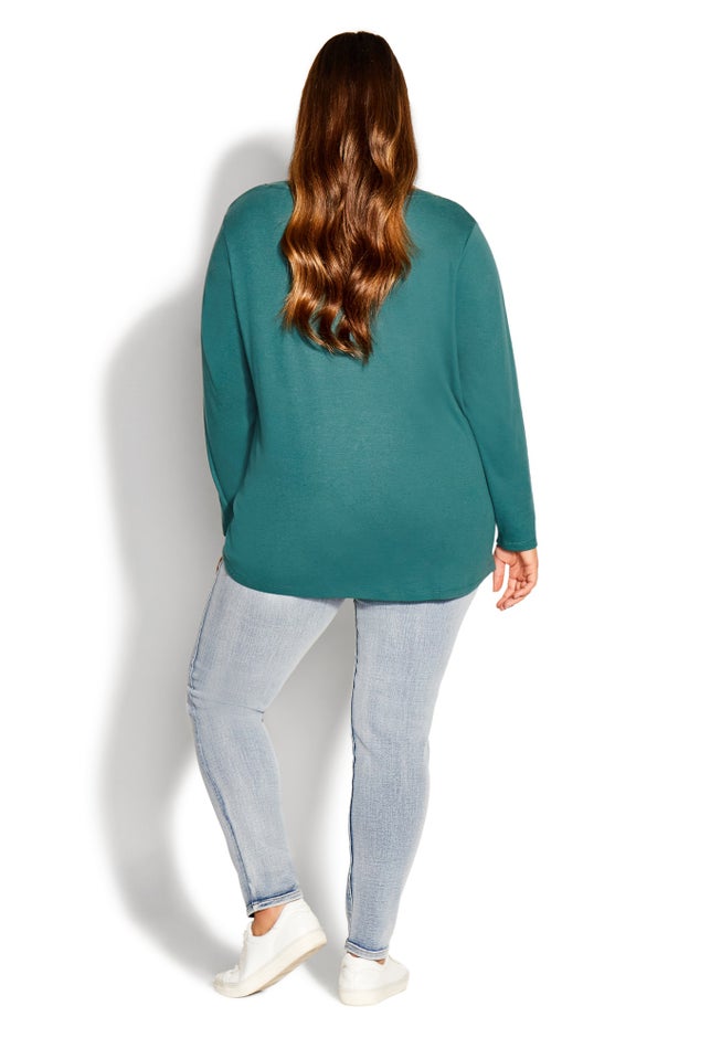 V-Neck Essential Long Sleeve Tee image number 4