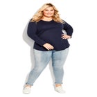 V-Neck Essential Long Sleeve Tee image number null