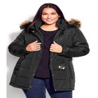 Belted Hood Puffer Coat image number null