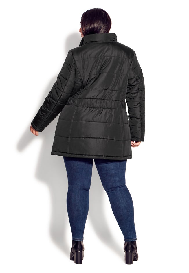 Belted Hood Puffer Coat image number 4