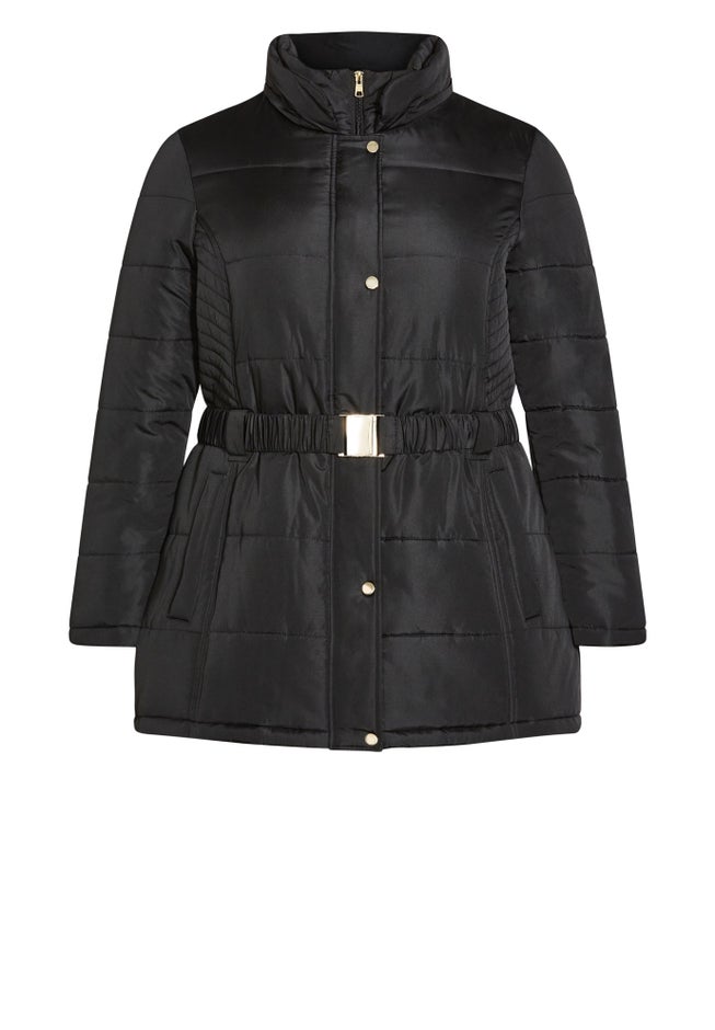 Belted Hood Puffer Coat image number 6