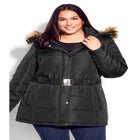 Belted Hood Puffer Coat image number null