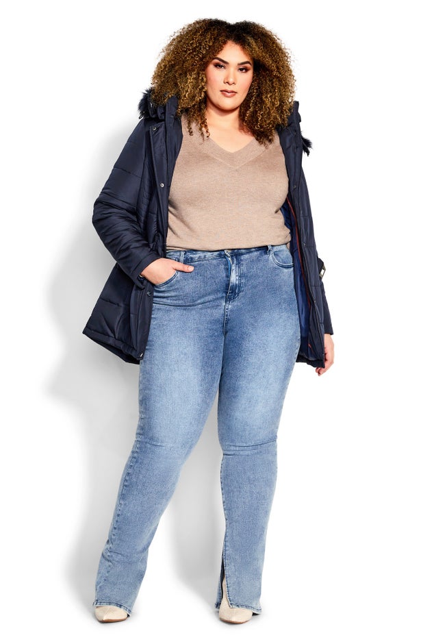 Belted Hood Puffer Coat image number 5