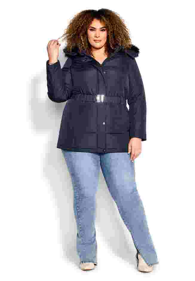 Belted Hood Puffer Coat image number 6