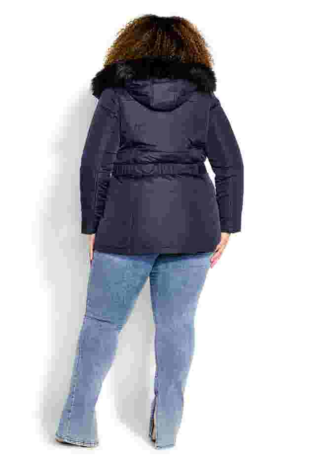 Belted Hood Puffer Coat image number 7
