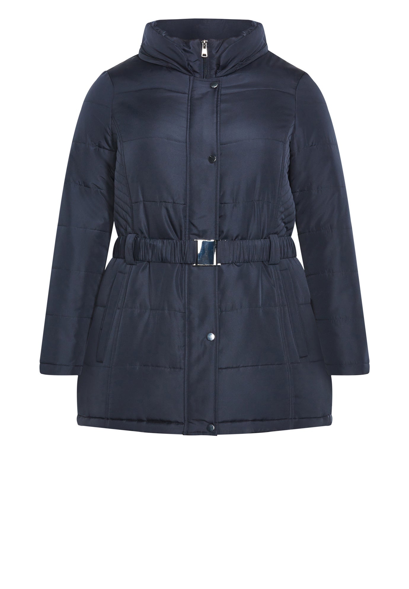 Belted Hood Puffer Coat image number 9