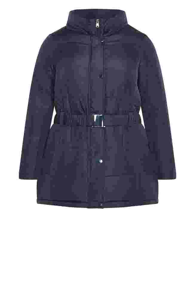 Belted Hood Puffer Coat image number 9