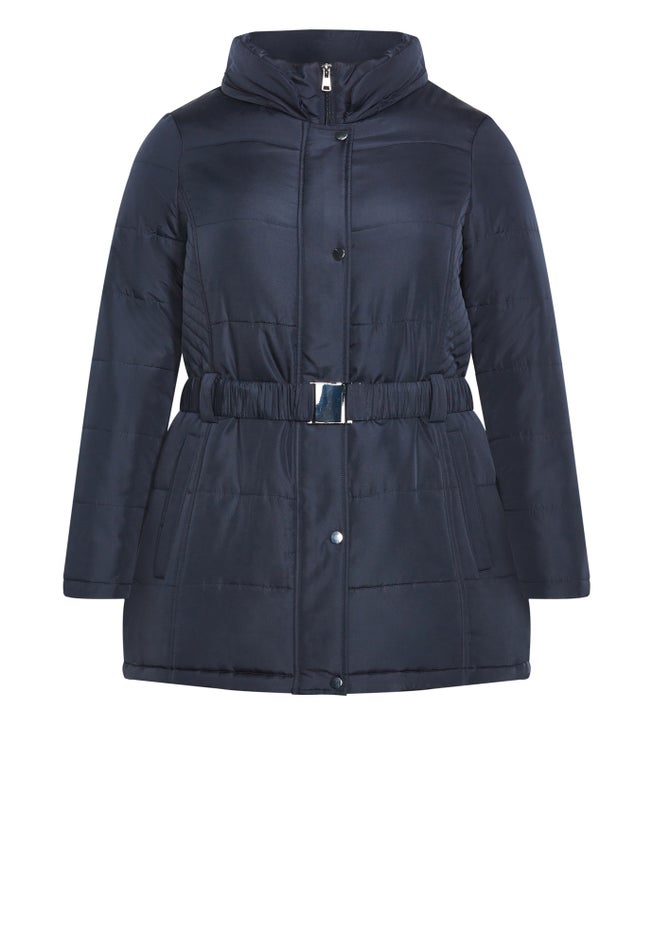 Belted Hood Puffer Coat image number 9