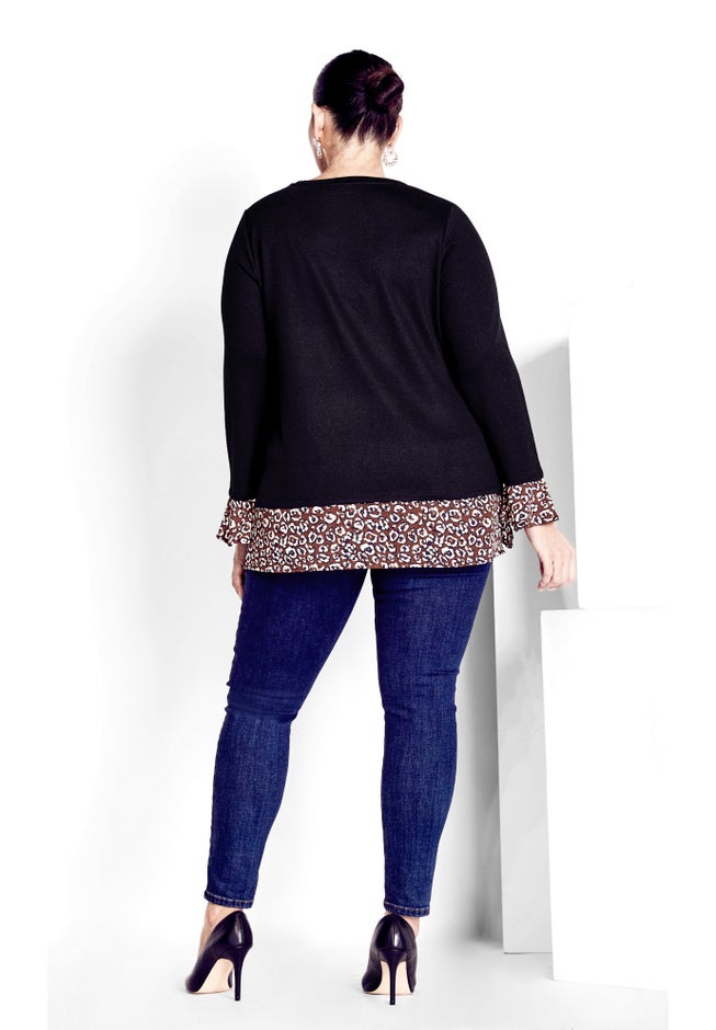 Hacci Chiffon Print Top image number 1
