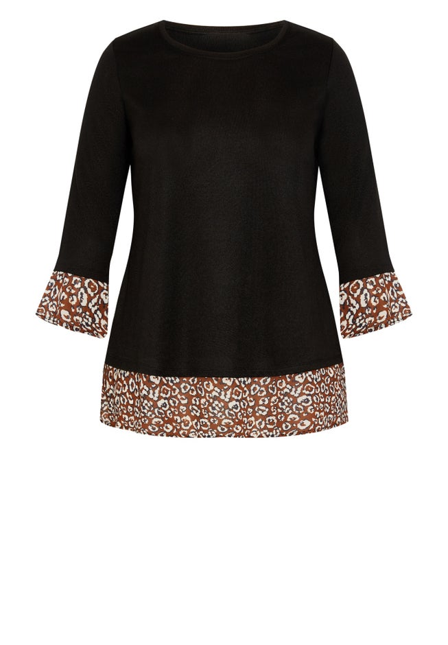 Hacci Chiffon Print Top image number 2