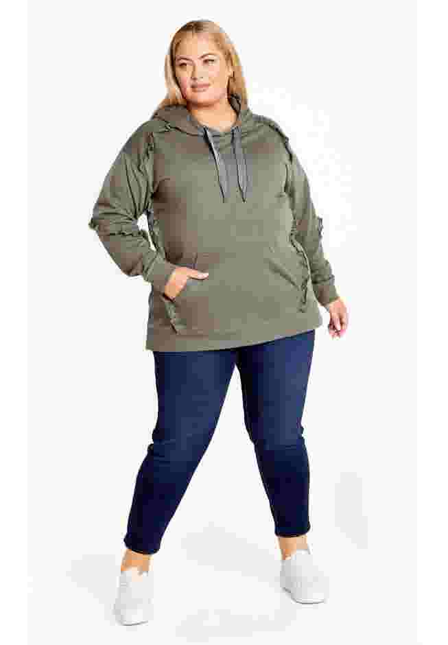 Frill Plain Hoodie image number 1