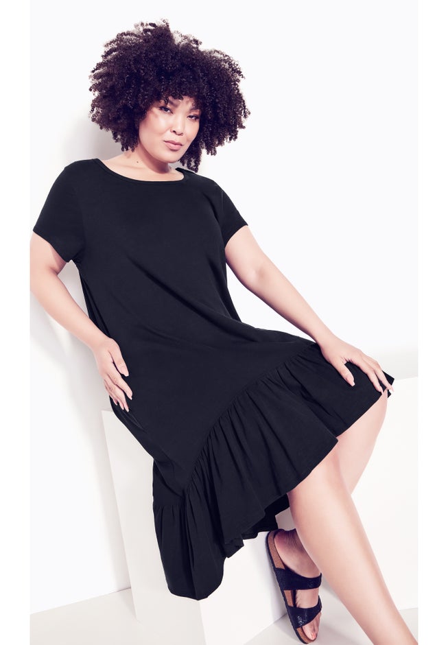 Ella Ruffle Plain Dress image number null