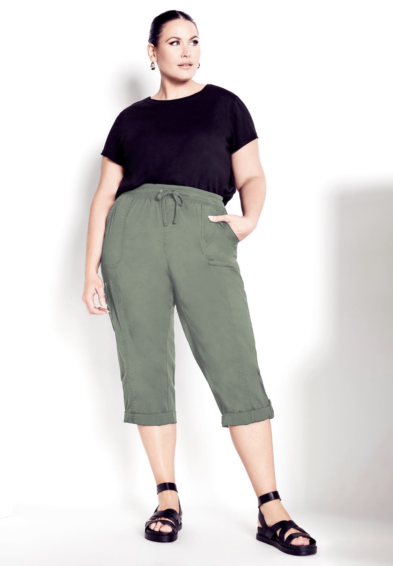 Cotton Roll Up Capri image number 0