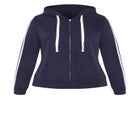 Side Stripe Zip Hoodie image number null