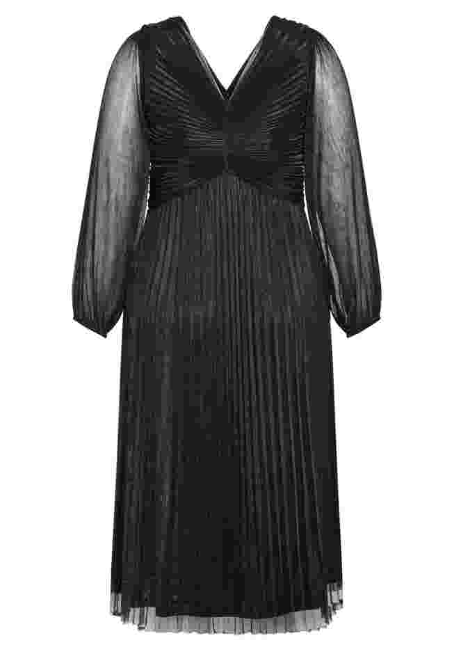 Pleated Plisse Blouson Sleeve Dress image number 4