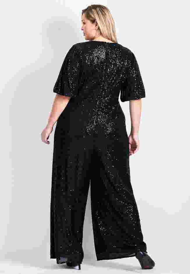 Nada Sequin Puff Sleeve Jumpsuit image number 1