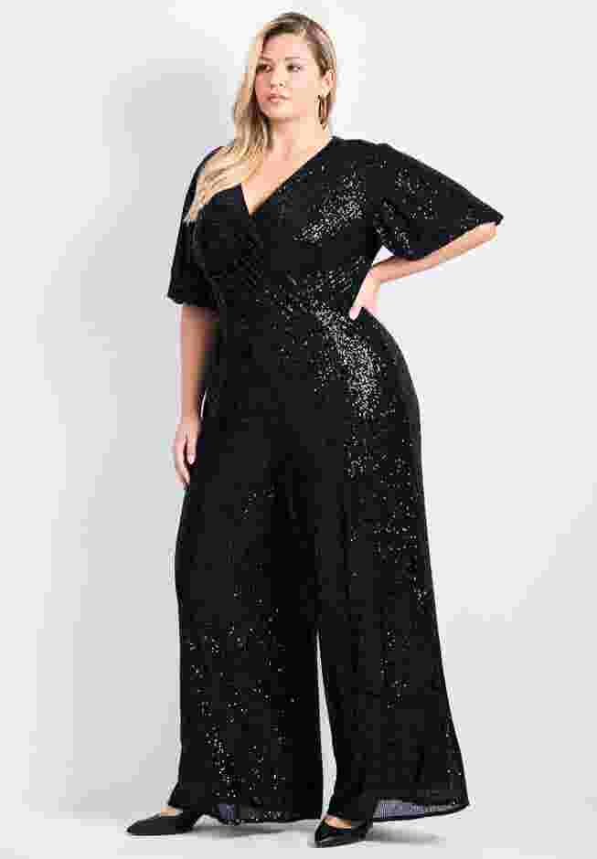 Nada Sequin Puff Sleeve Jumpsuit image number 2