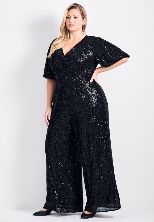 Nada Sequin Puff Sleeve Jumpsuit image number 2
