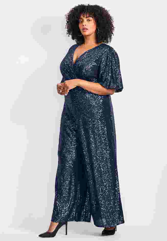 Nada Sequin Puff Sleeve Jumpsuit image number 2