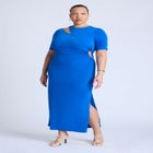 Cutout Detail Knit Maxi Dress image number null