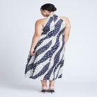 High Neck Bias Printed Maxi Dress image number null