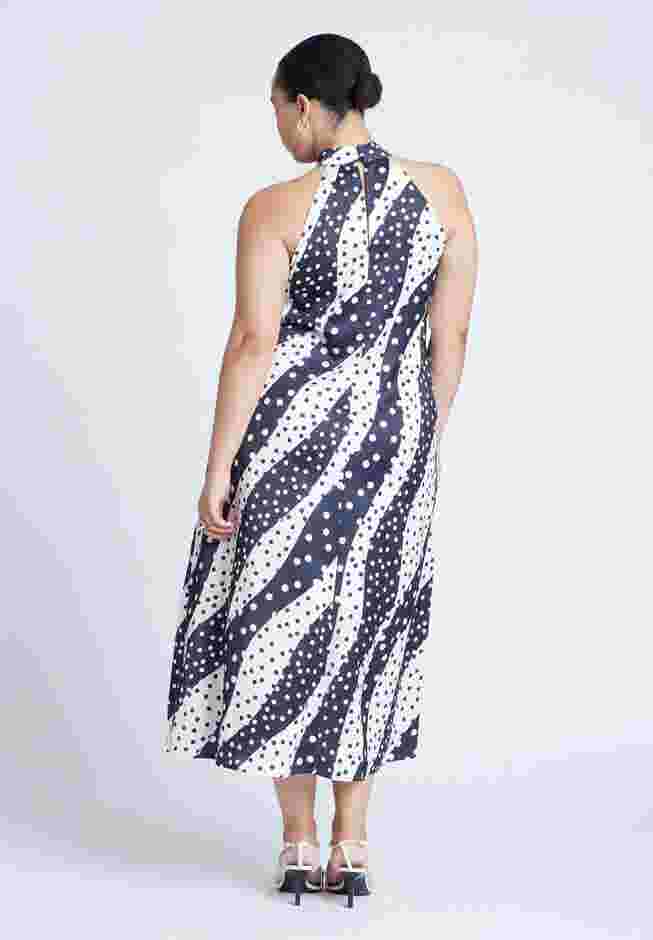 High Neck Bias Printed Maxi Dress image number 1