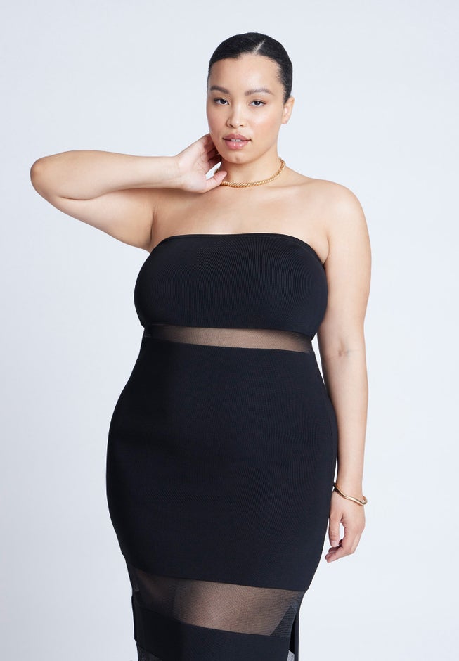 Sheer Panel Maxi Dress image number null