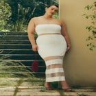 Sheer Panel Maxi Dress image number null